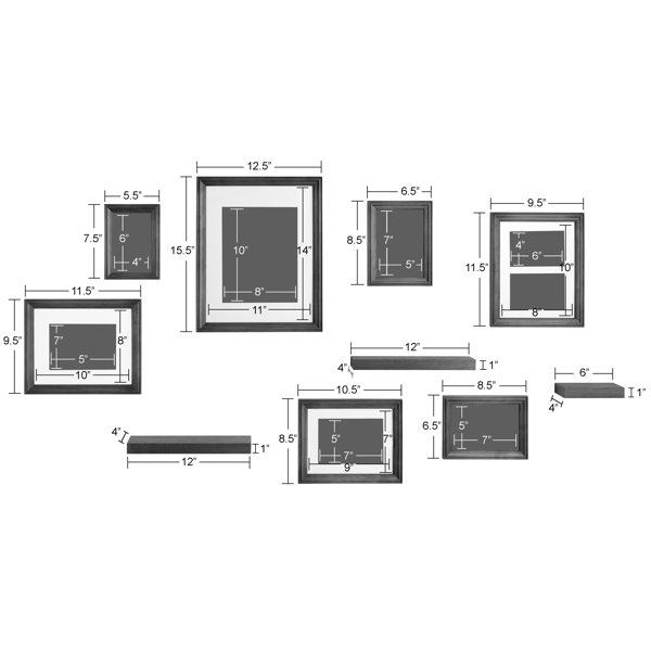 Three Posts™ 10 Piece Rayburn Gallery Picture Frame Set & Reviews Wayfair